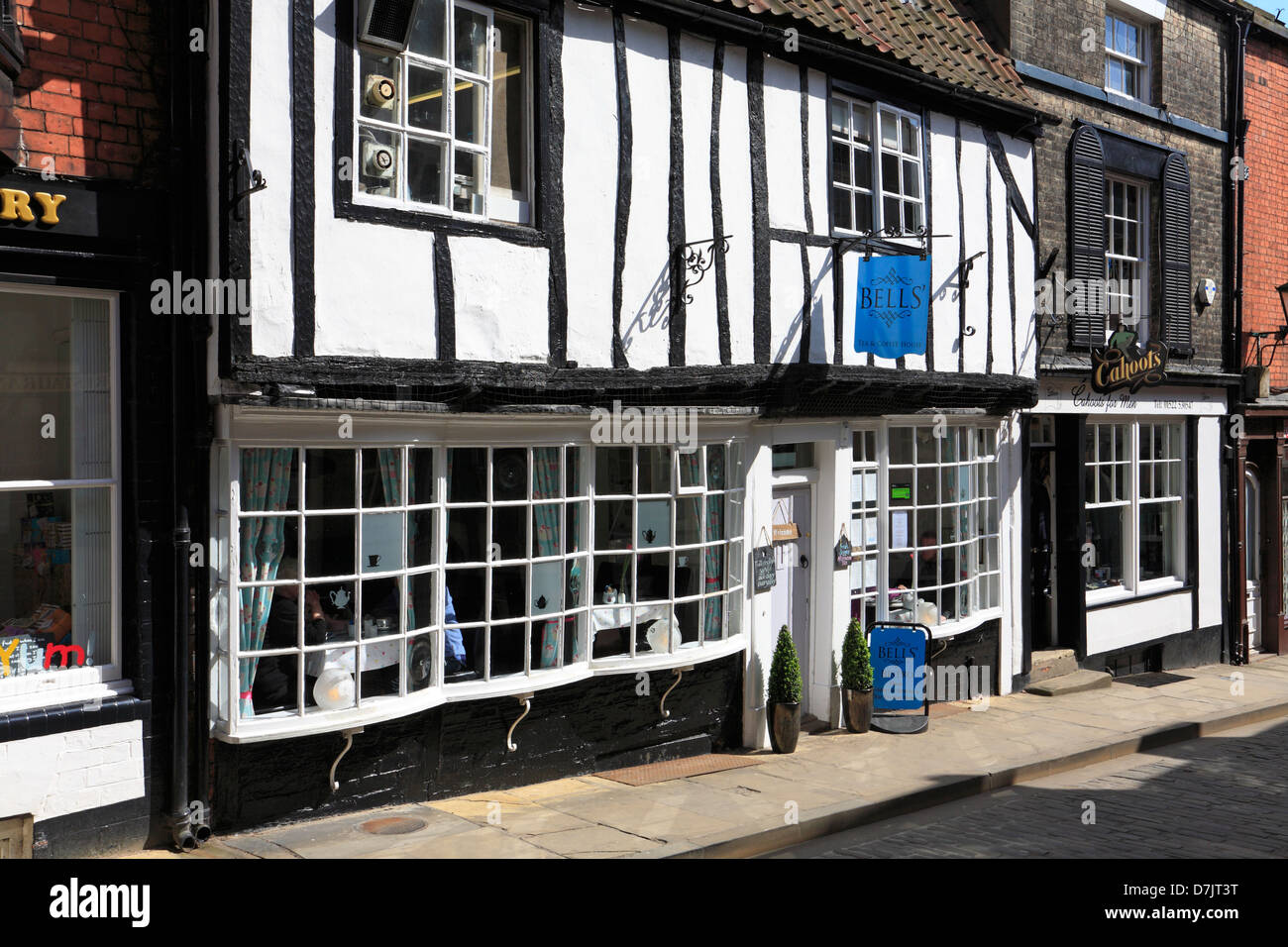 Timbre maison du thé et du café, abrupte, Lincoln, Lincolnshire, Angleterre, Royaume-Uni. Banque D'Images