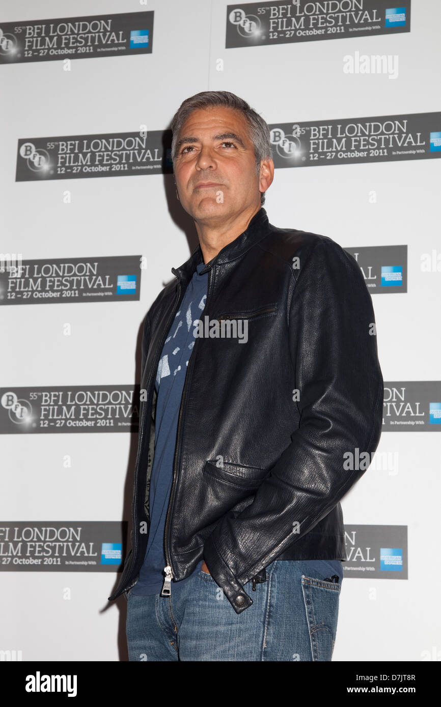 Photocall pour le film The Ides Of March avec George Clooney, BFI London Film Festival Banque D'Images