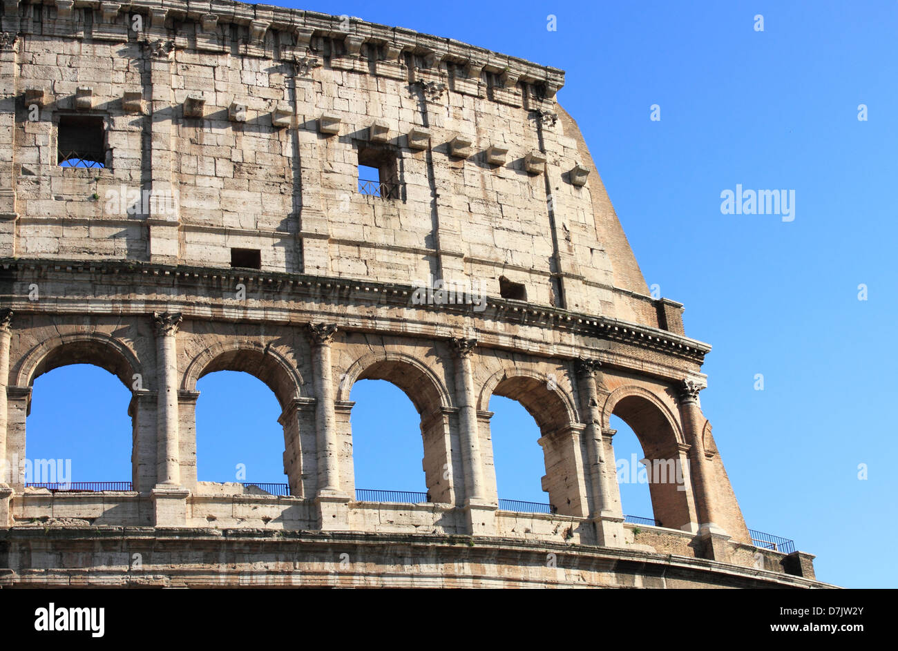 Vue détaillée du Colisée à Rome, Italie Banque D'Images