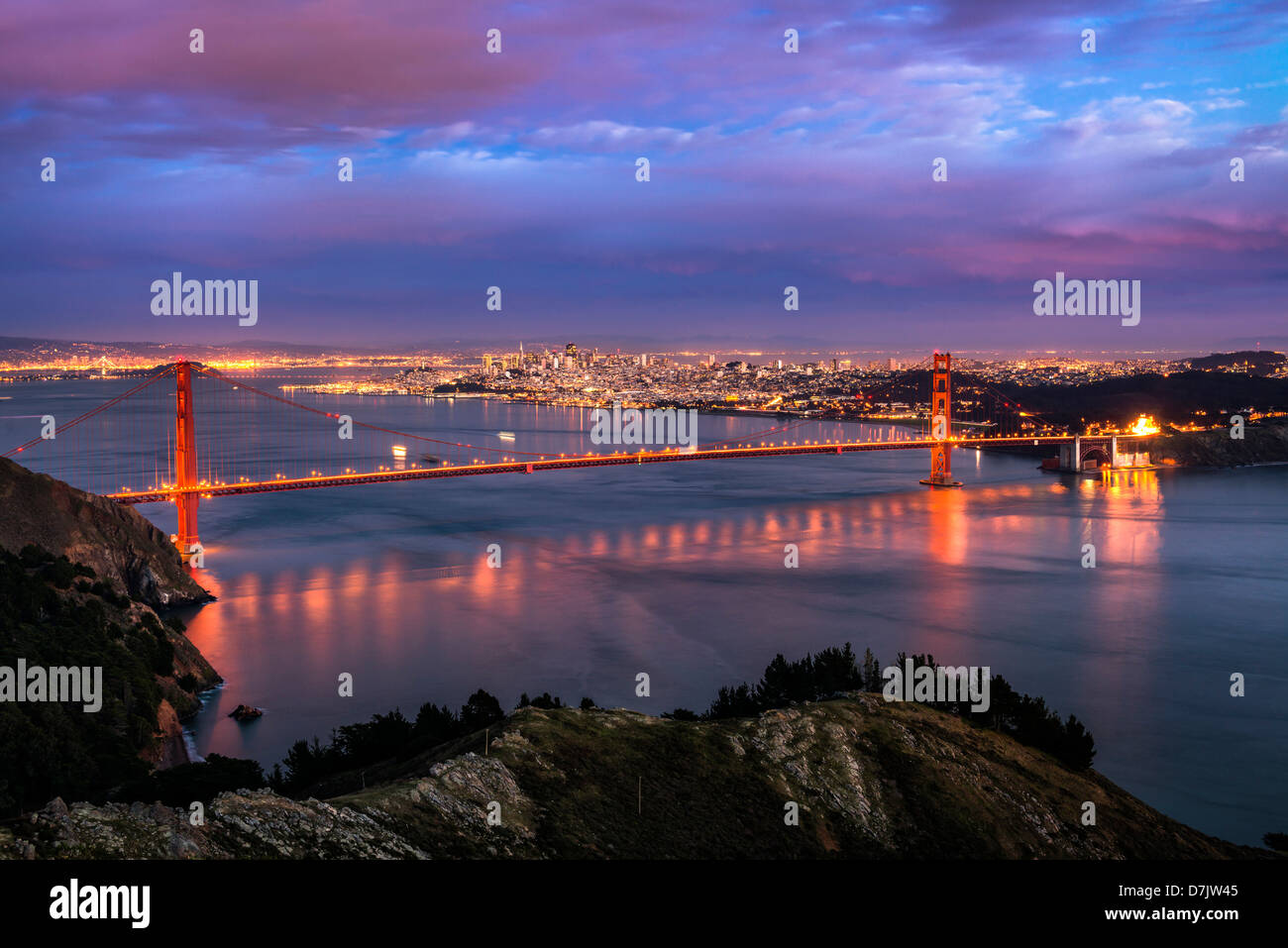 États-unis, Californie, San Francisco, vue sur le Golden Gate Bridge Banque D'Images