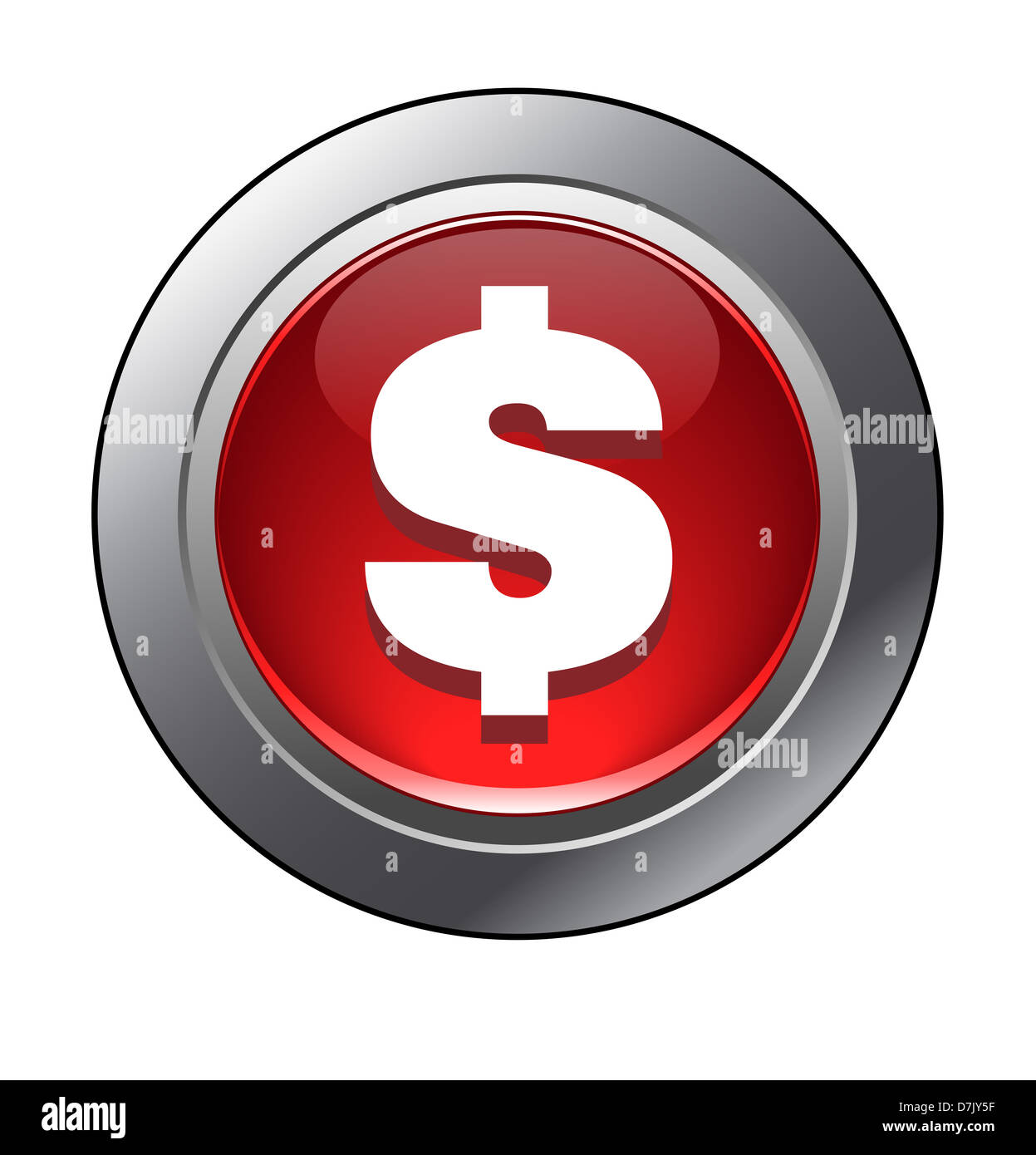 Dollar, l'icône du bouton Internet Web App de l'élément de l'interface de l'argent Banque D'Images