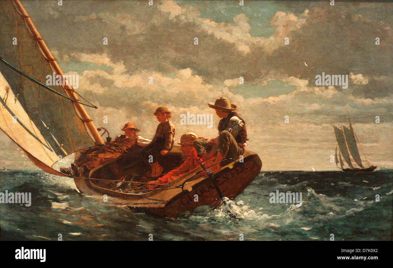 Breezing Up un bon vent par Winslow Homer Banque D'Images