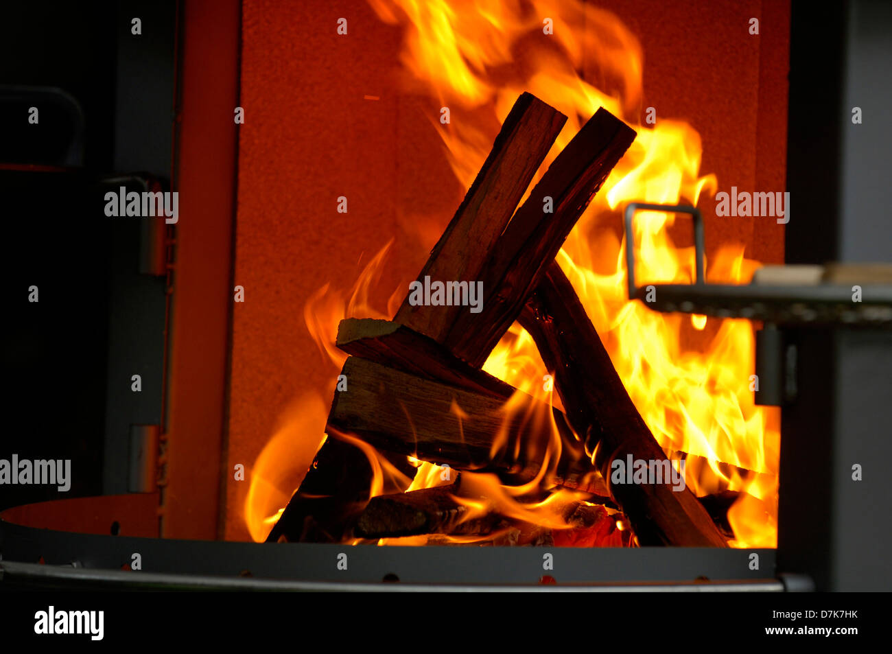 Cuisinière, poêle a bois, Feu, flamme, chaleur Banque D'Images