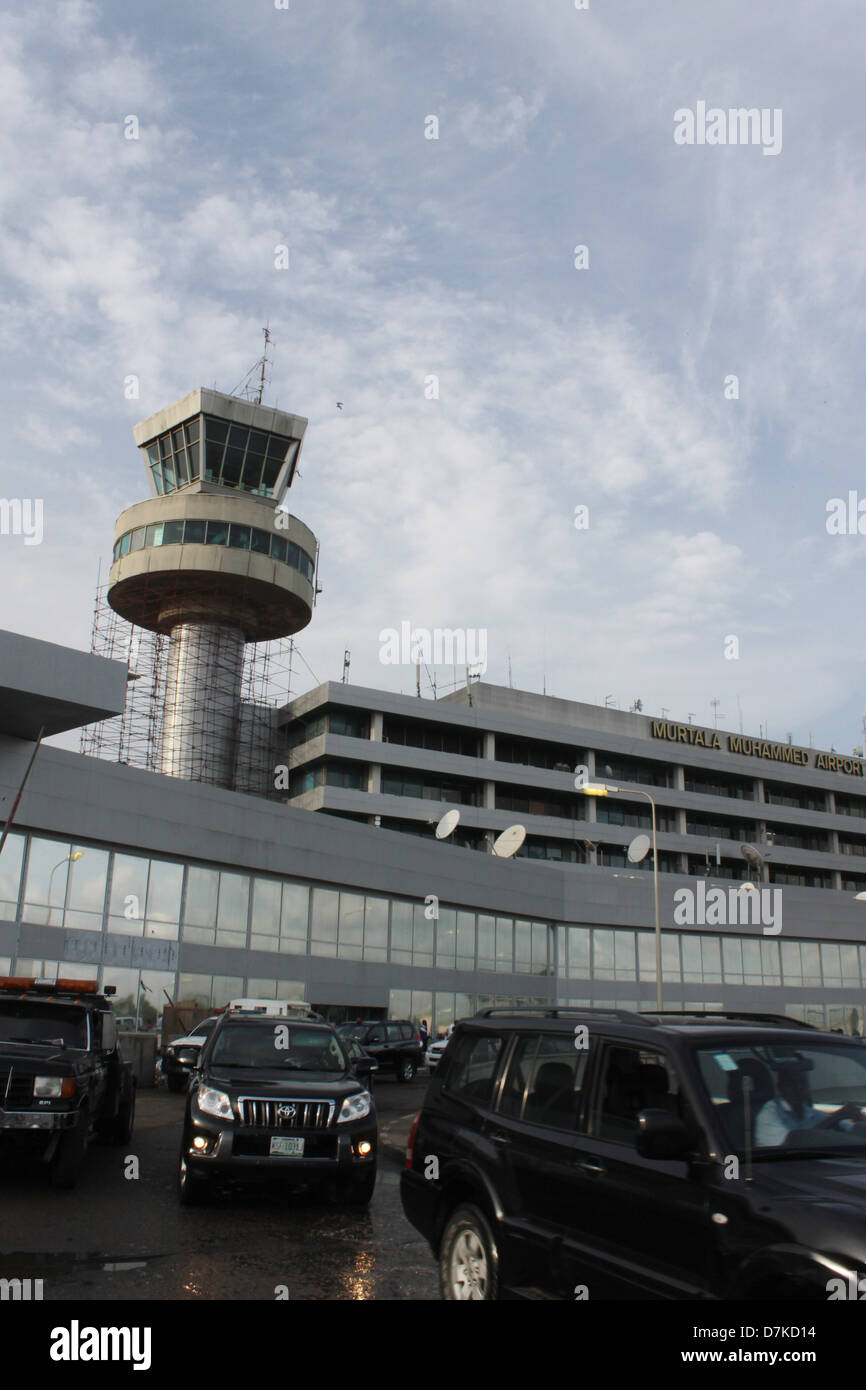 Avant de l'aéroport international Murtala Muhammed de Lagos, qui accueille des vols internationaux vers l'Europe, l'Amérique et l'Afrique. Banque D'Images