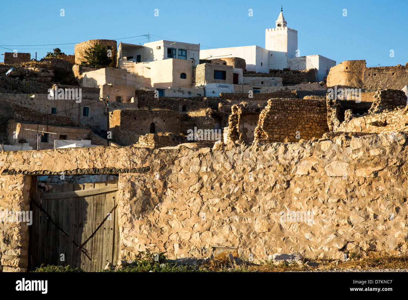 Village de Tamezret Matmata, près de la Tunisie Banque D'Images