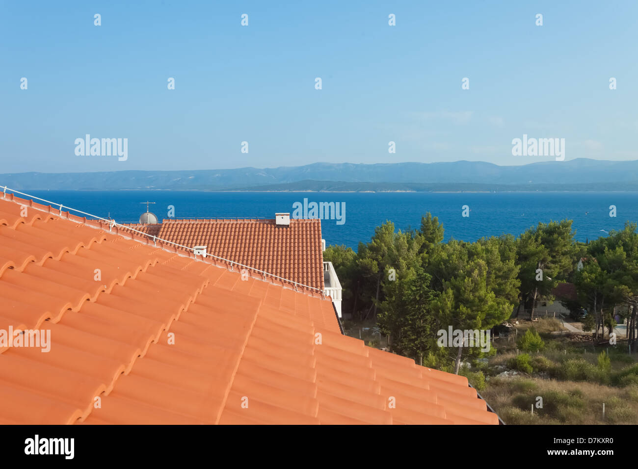 Sur le toit de la mer en milieu méditerranéen Banque D'Images