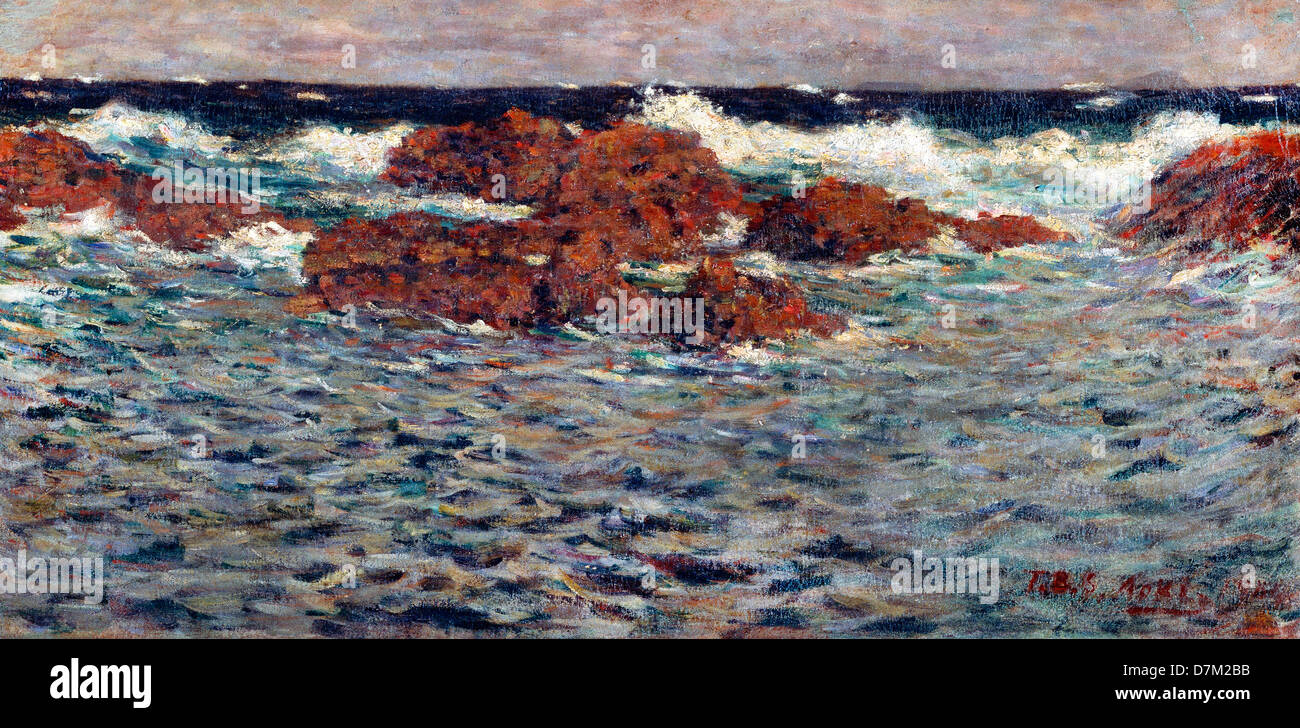 Aoki Shigeru, Seascape, Mera 1904 Huile sur toile. Musée d'Art Bridgestone, Tokyo Banque D'Images Aoki Shigeru, Seascape, Mera 1904 Huile sur toile. Musée d'Art Bridgestone, Tokyo Banque D'Images