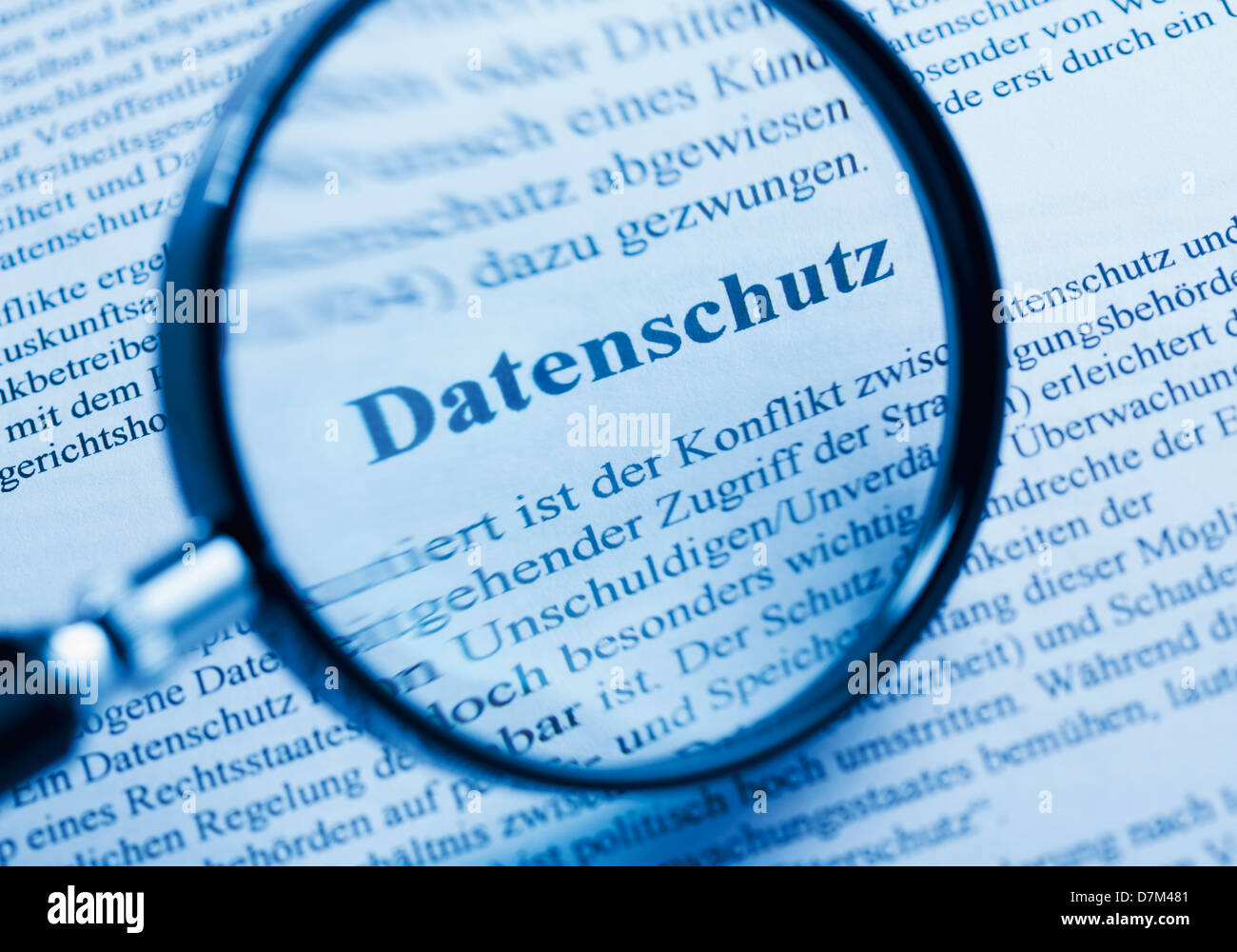Loupe sur Politique de confidentialité, Close up Banque D'Images