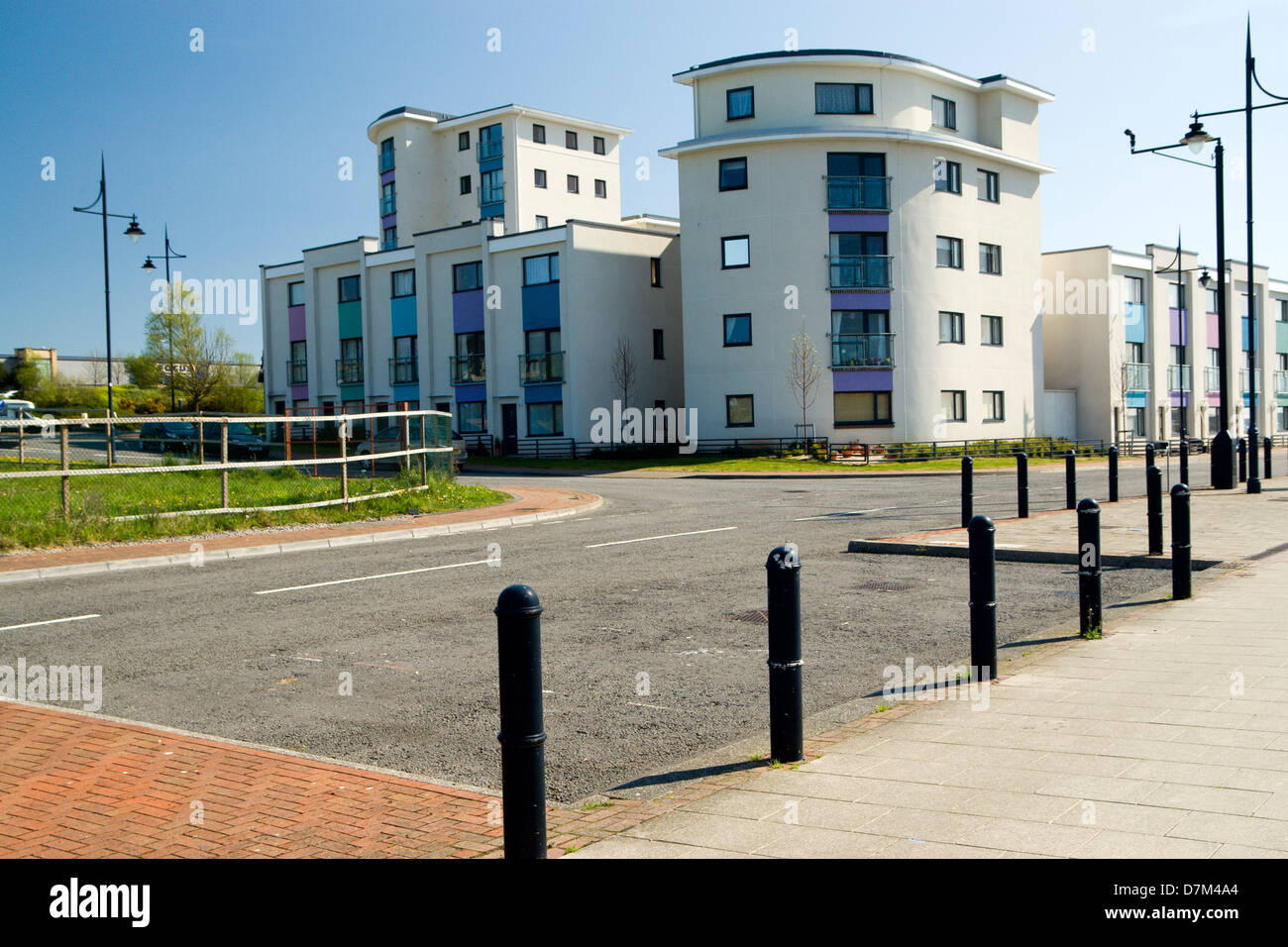 Des immeubles en plus vieux dock, Barry, Vale of Glamorgan, Pays de Galles, Royaume-Uni. Banque D'Images