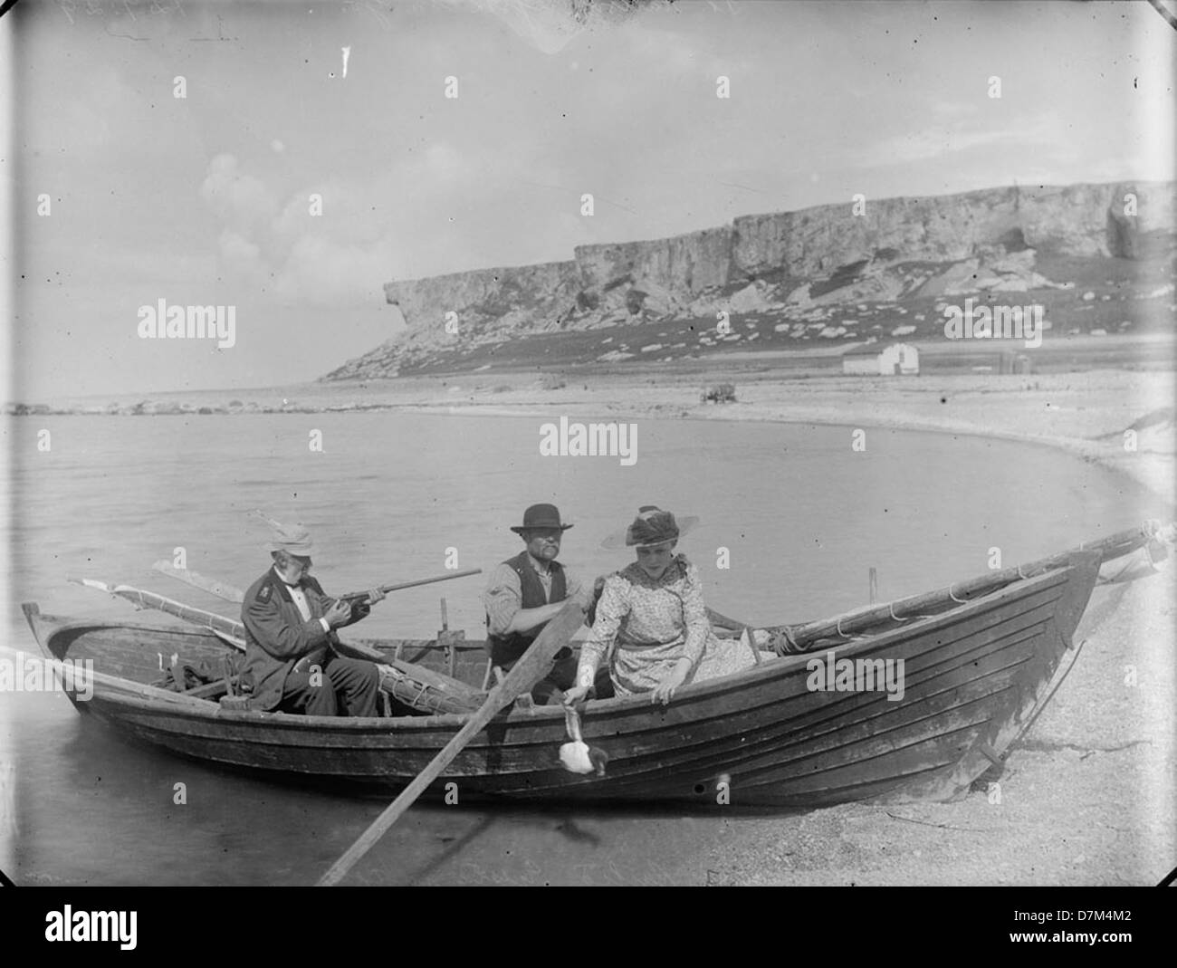 Partie de chasse à Norderhamn beach près de la grotte de Stora, Förvar Stora Karlsö, Gotland, Suède Banque D'Images