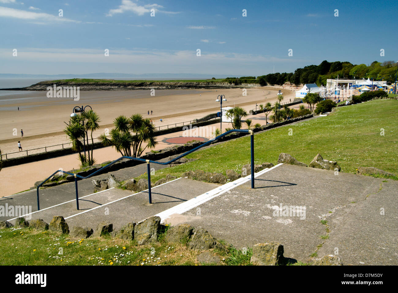 Plage, Whitmore Bay, Barry Island, Vale of Glamourgan, pays de Galles du Sud, ROYAUME-UNI. Banque D'Images