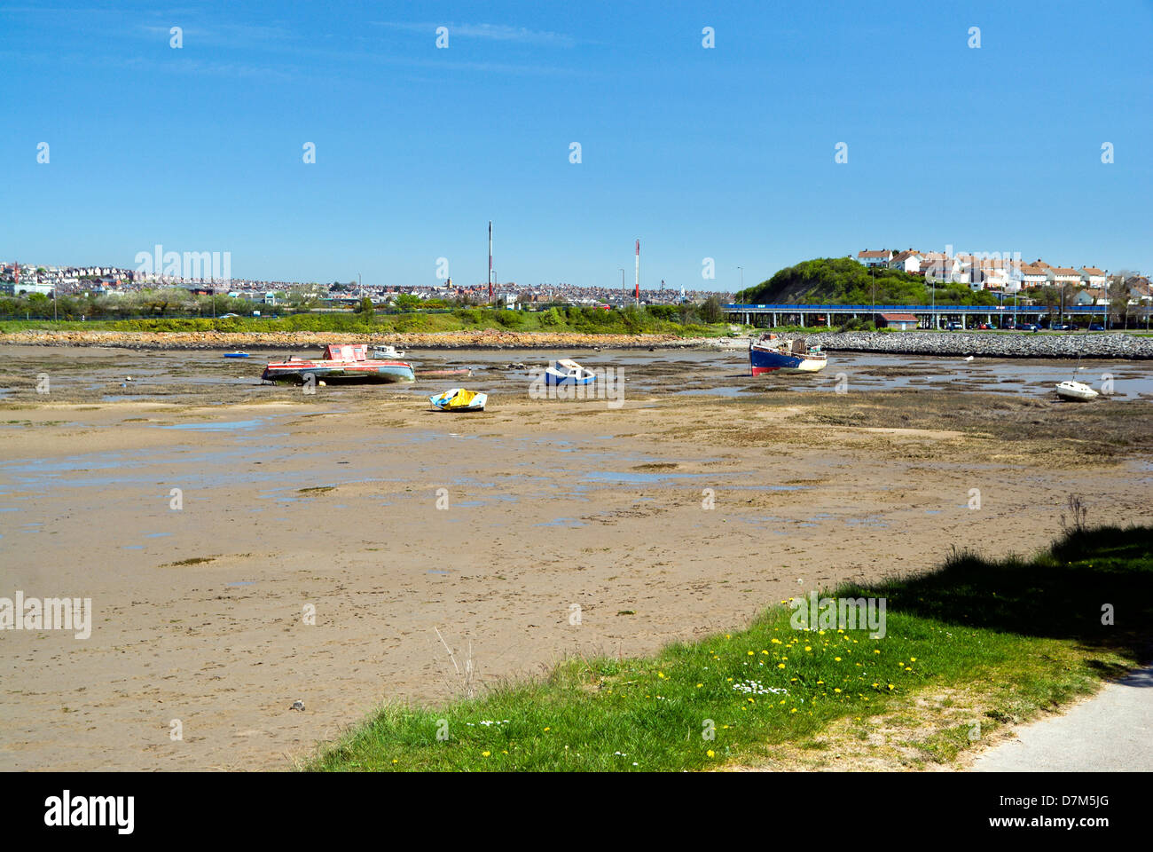 Plage de harbor petite île Barry Vale of Glamorgan South Wales UK Banque D'Images