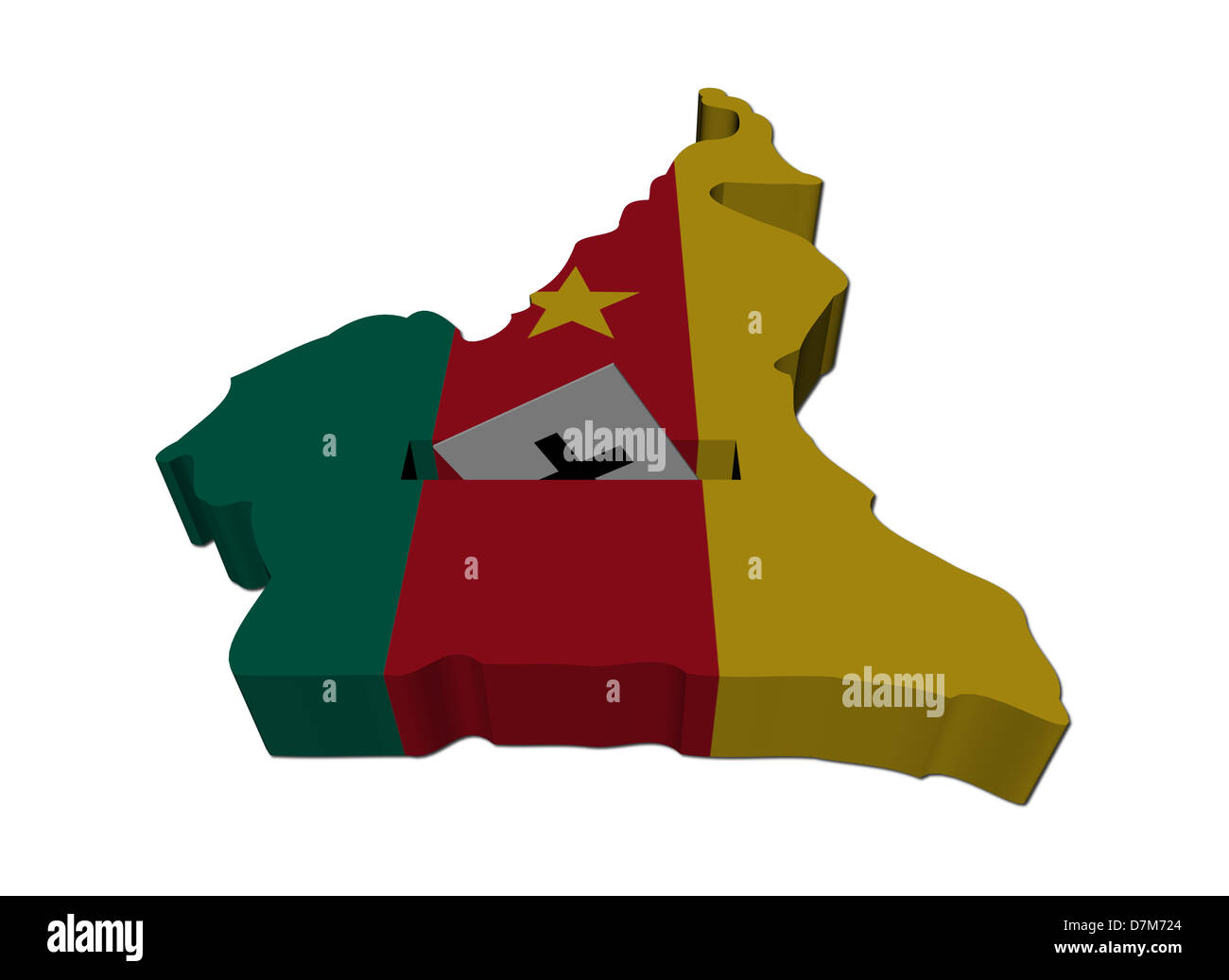 Cameroun carte électorale avec bulletin de vote illustration Banque D'Images
