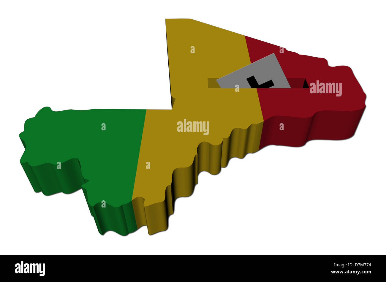 Mali carte électorale avec bulletin de vote illustration Banque D'Images
