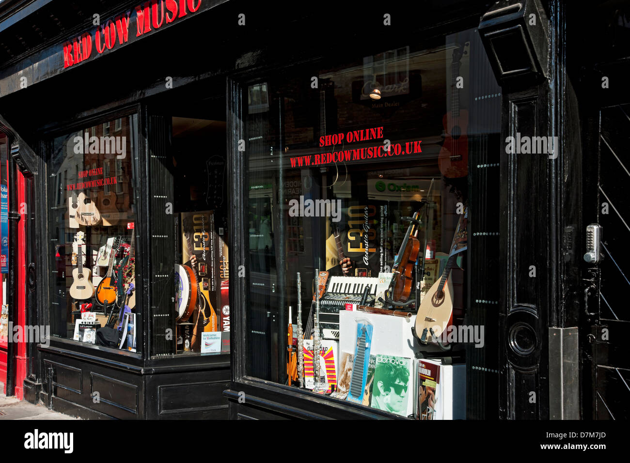 Magasin de musique Red Cow York North Yorkshire Angleterre Royaume-Uni Royaume-Uni Grande-Bretagne Banque D'Images