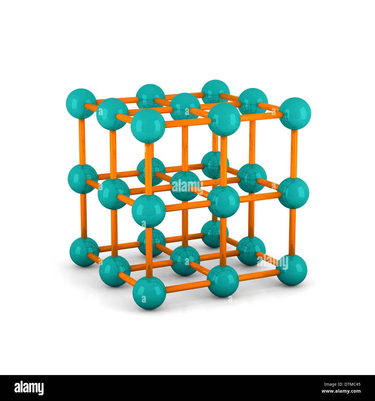Centré sur l'espace de la structure cristalline cubique Banque D'Images