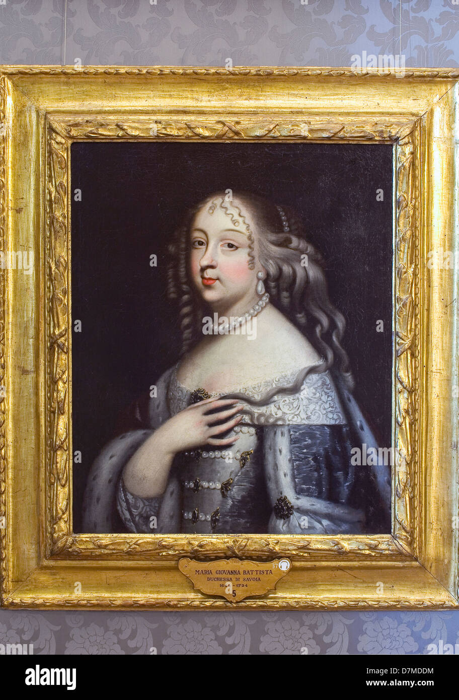 Europe Italie Piémont Turin Le Palazzo Madama chambre privée Maria Giovanna Battista Di Savoia Nemours Banque D'Images