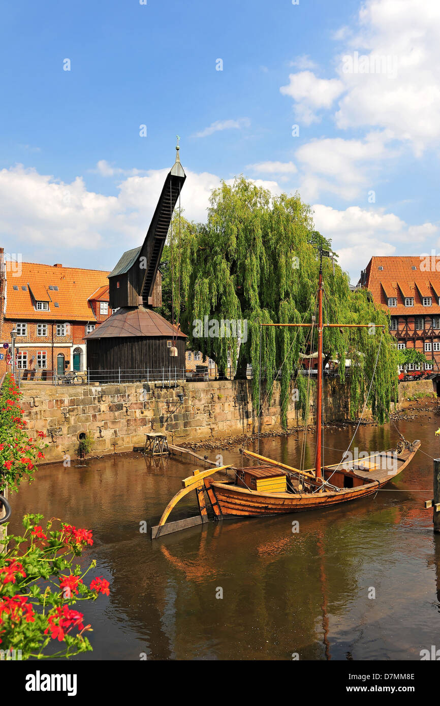 Historique L'Stintmarkt à Lüneburg, Lunebourg, Basse-Saxe, Allemagne Banque D'Images