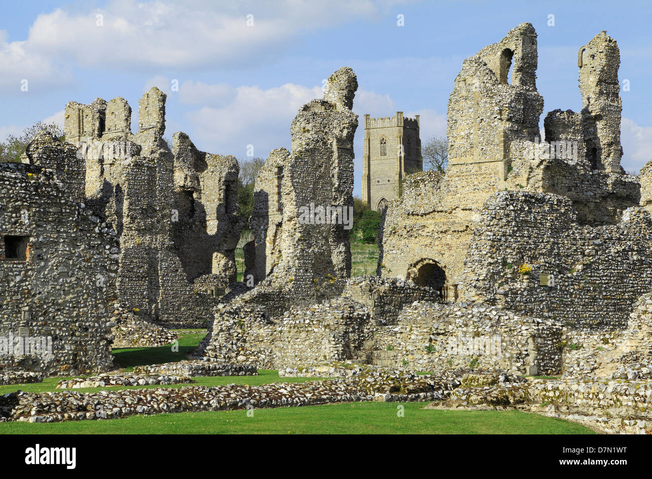 Castle Acre Prieuré, Norfolk, ruines monastiques, England, UK, monastère médiéval clunisien, prieurés Anglais Banque D'Images