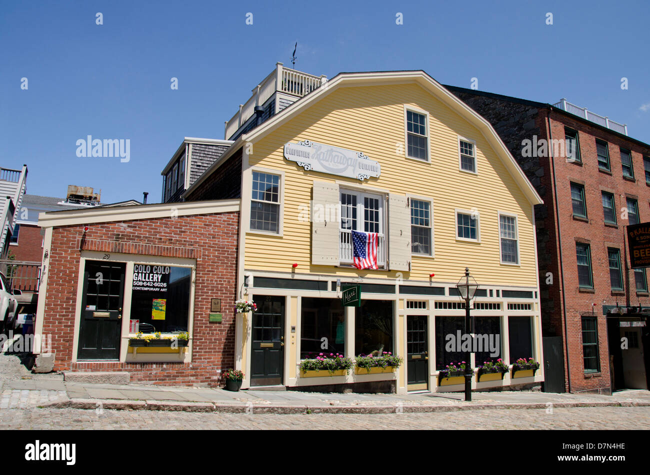 Le Massachusetts, New Bedford. Rue du centre historique, une des plus vieilles rues de New Bedford. Banque D'Images