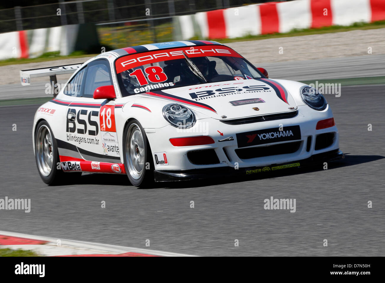 Porsche GT3 Cup Challenge Brésil à Montmelo, Espagne 12 Avril 2013 Banque D'Images