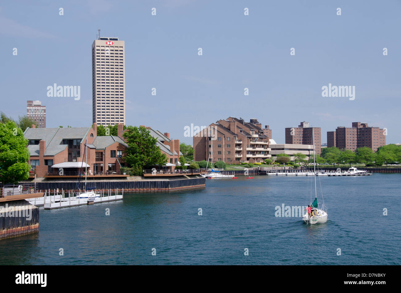 Buffalo, New York. Vue sur le port de plaisance du centre-ville de Buffalo. Banque D'Images