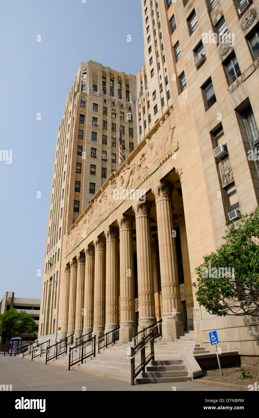 New York, Buffalo, l'Hôtel de Ville. Bâtiment art déco historique achevé en 1931 par Dietel, Wade et Jones. Banque D'Images