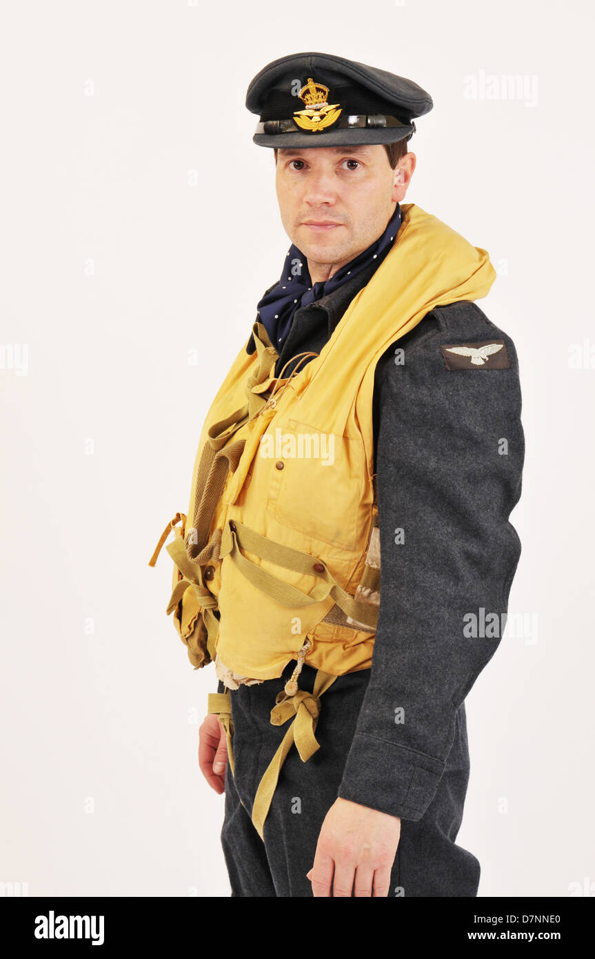 Royal Air Force uniforme que portés par des membres de l'équipage du commandement des bombardiers pendant la Seconde Guerre mondiale. Banque D'Images