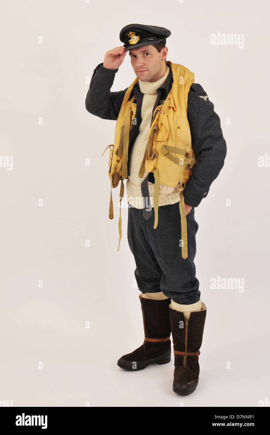 Royal Air Force uniforme que portés par des membres de l'équipage du commandement des bombardiers pendant la Seconde Guerre mondiale. Banque D'Images