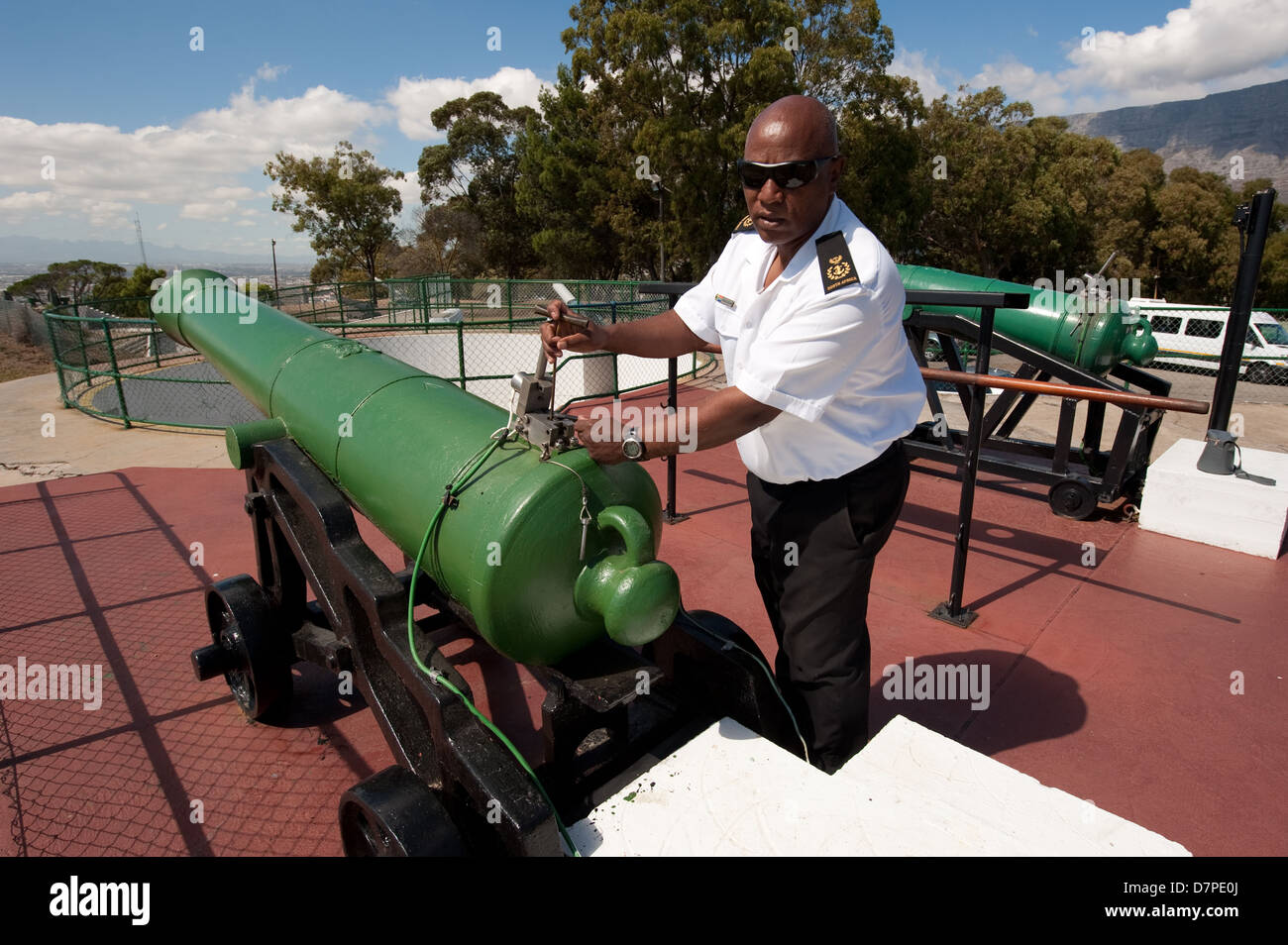 Noon Gun sur Signal Hill, à Cape Town, Afrique du Sud Banque D'Images