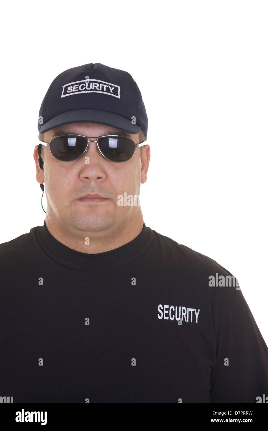 Security guard isolated on white Banque D'Images