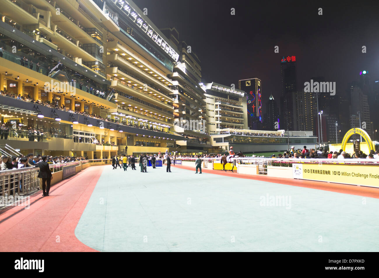 Dh Happy Valley racecourse Causeway Bay Hong Kong Hong Kong hippodrome Stadium Course de nuit réunion Banque D'Images