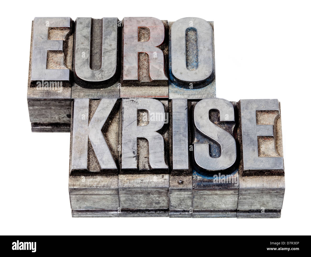 Réglage de l'impression de métal, de lettres anciennes en plomb pour l'imprimerie Banque D'Images