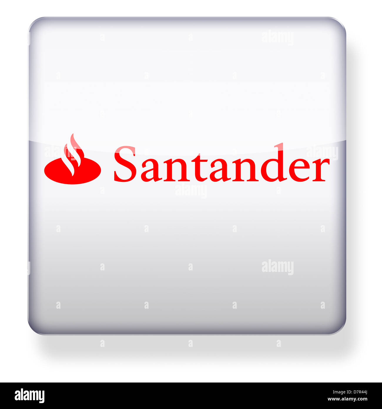 Logo Santander comme une icône de l'application. Chemin de détourage inclus. Banque D'Images Logo Santander comme une icône de l'application. Chemin de détourage inclus. Banque D'Images