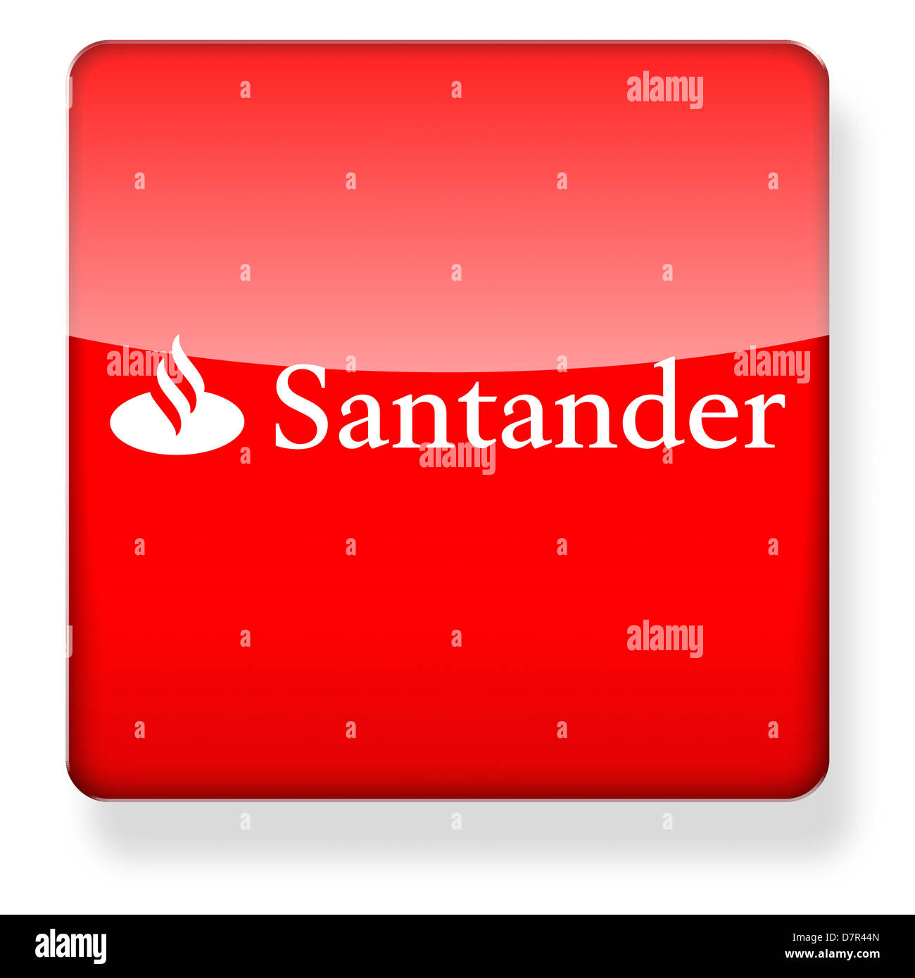 Logo Santander comme une icône de l'application. Chemin de détourage inclus. Banque D'Images Logo Santander comme une icône de l'application. Chemin de détourage inclus. Banque D'Images