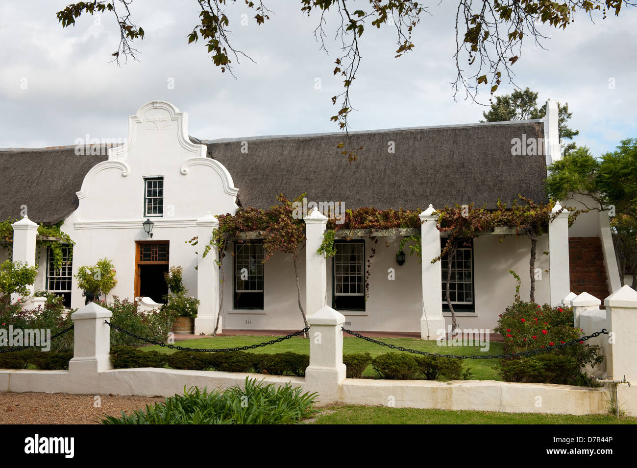 Cape Dutch Manor House, Vergenoegd Estate, Route des Vins d'Helderberg, Afrique du Sud Banque D'Images
