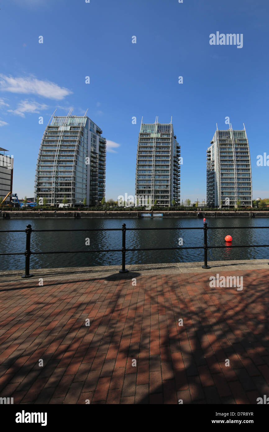 NV Bâtiments, Salford Quays, des appartements conçus par Broadway Malyan Banque D'Images