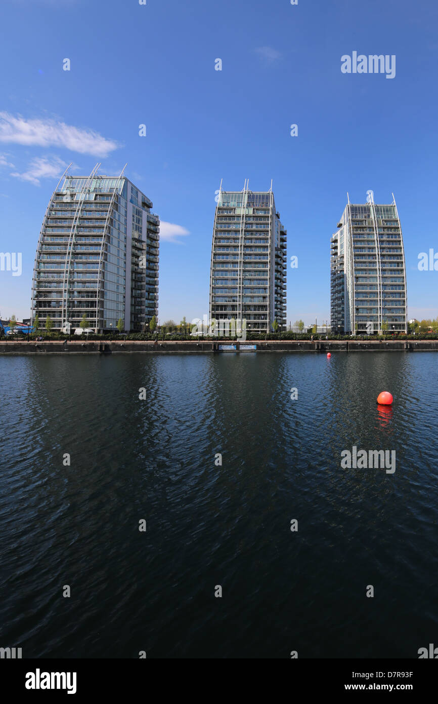 NV Bâtiments, Salford Quays, des appartements conçus par Broadway Malyan Banque D'Images