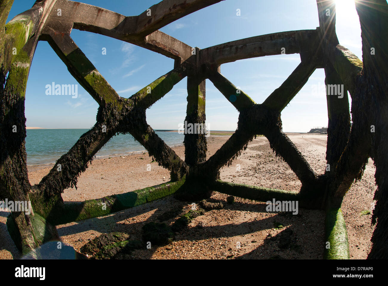 La DEUXIÈME GUERRE MONDIALE, la structure de béton au point d'Eastney Banque D'Images
