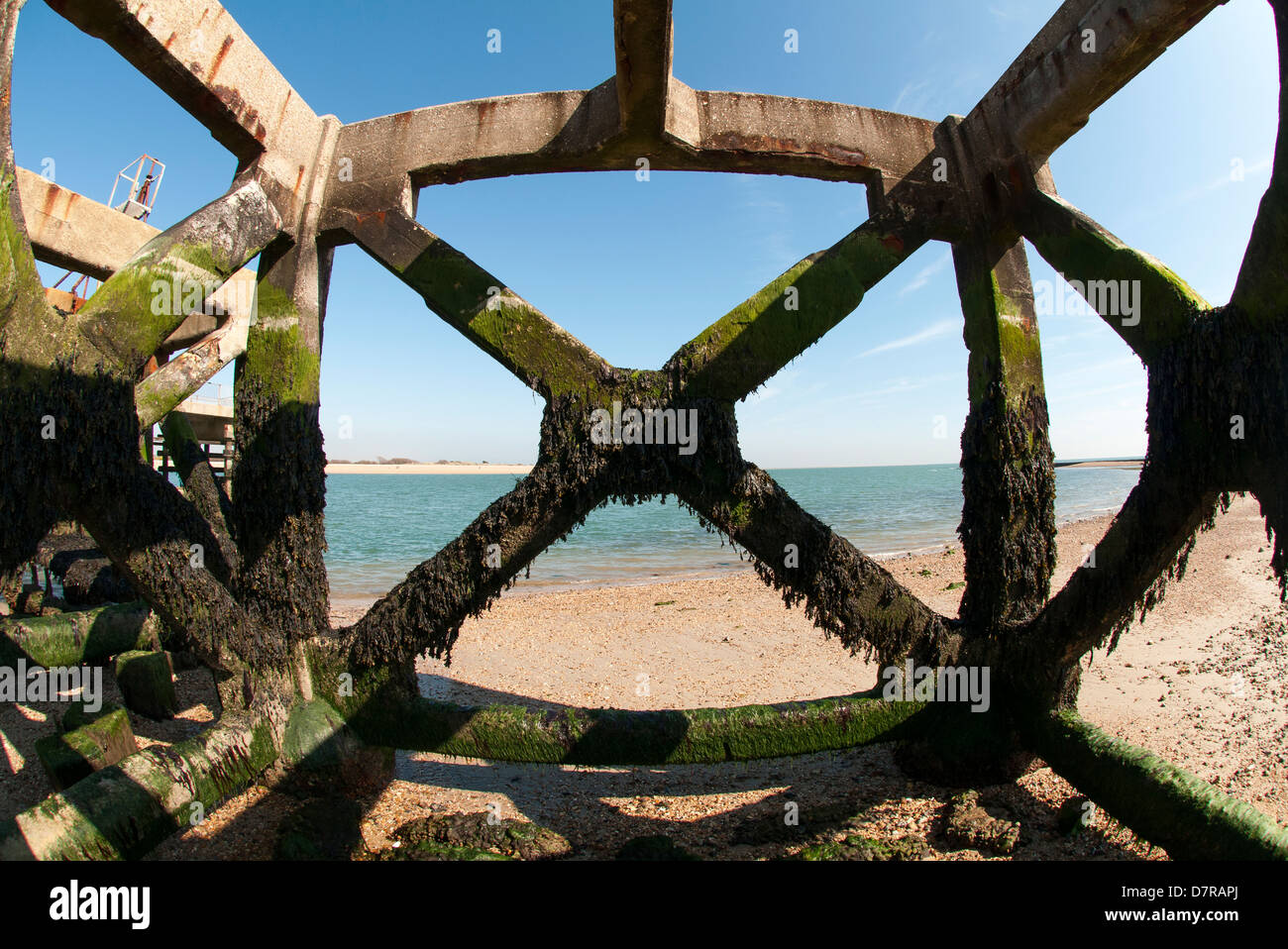 La DEUXIÈME GUERRE MONDIALE, la structure de béton au point d'Eastney Banque D'Images