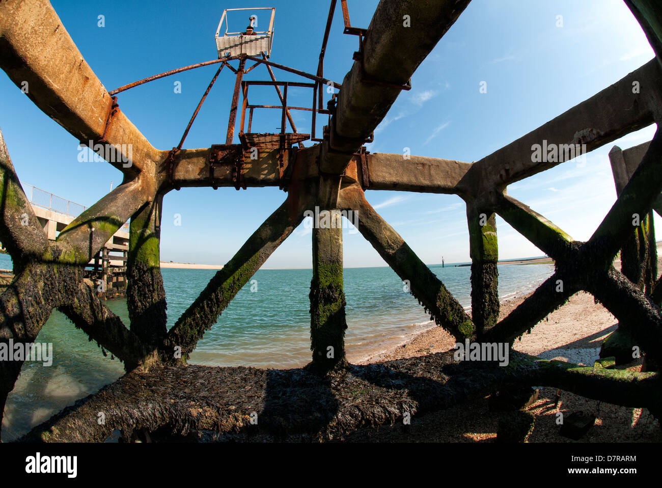 La DEUXIÈME GUERRE MONDIALE, la structure de béton au point d'Eastney Banque D'Images