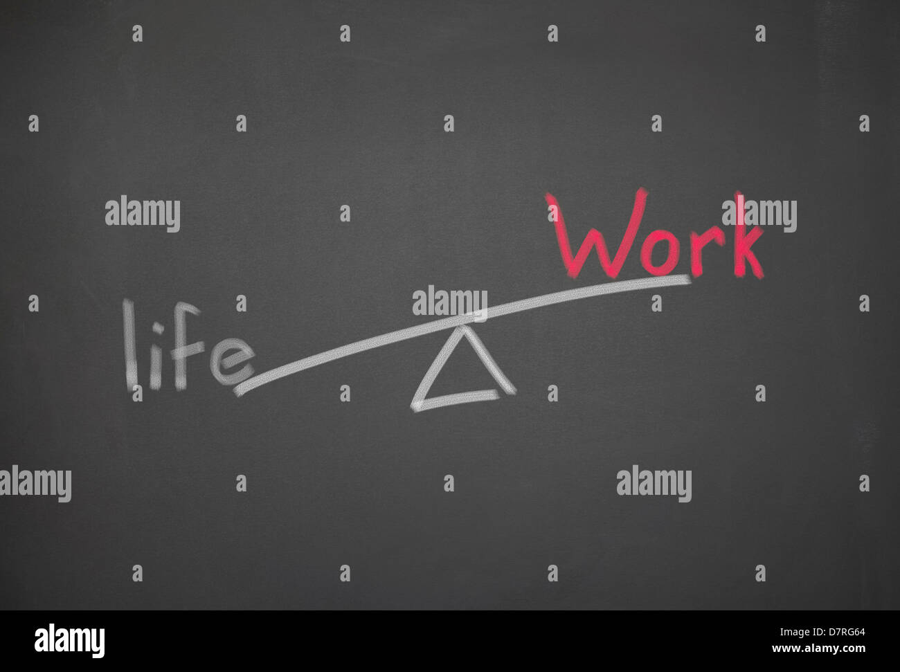 Tableau avec une balançoire work life balance. Banque D'Images