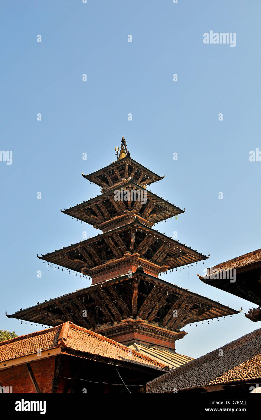 Cinq toits temple Patan Népal Banque D'Images