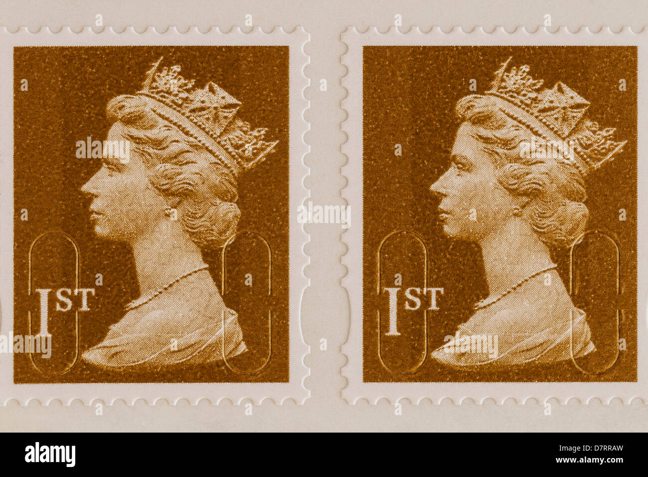 Royal Mail 1ère classe timbres-poste Banque D'Images