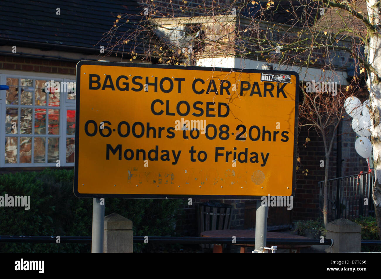 Parking Bagshot nombre signe 3311 Banque D'Images