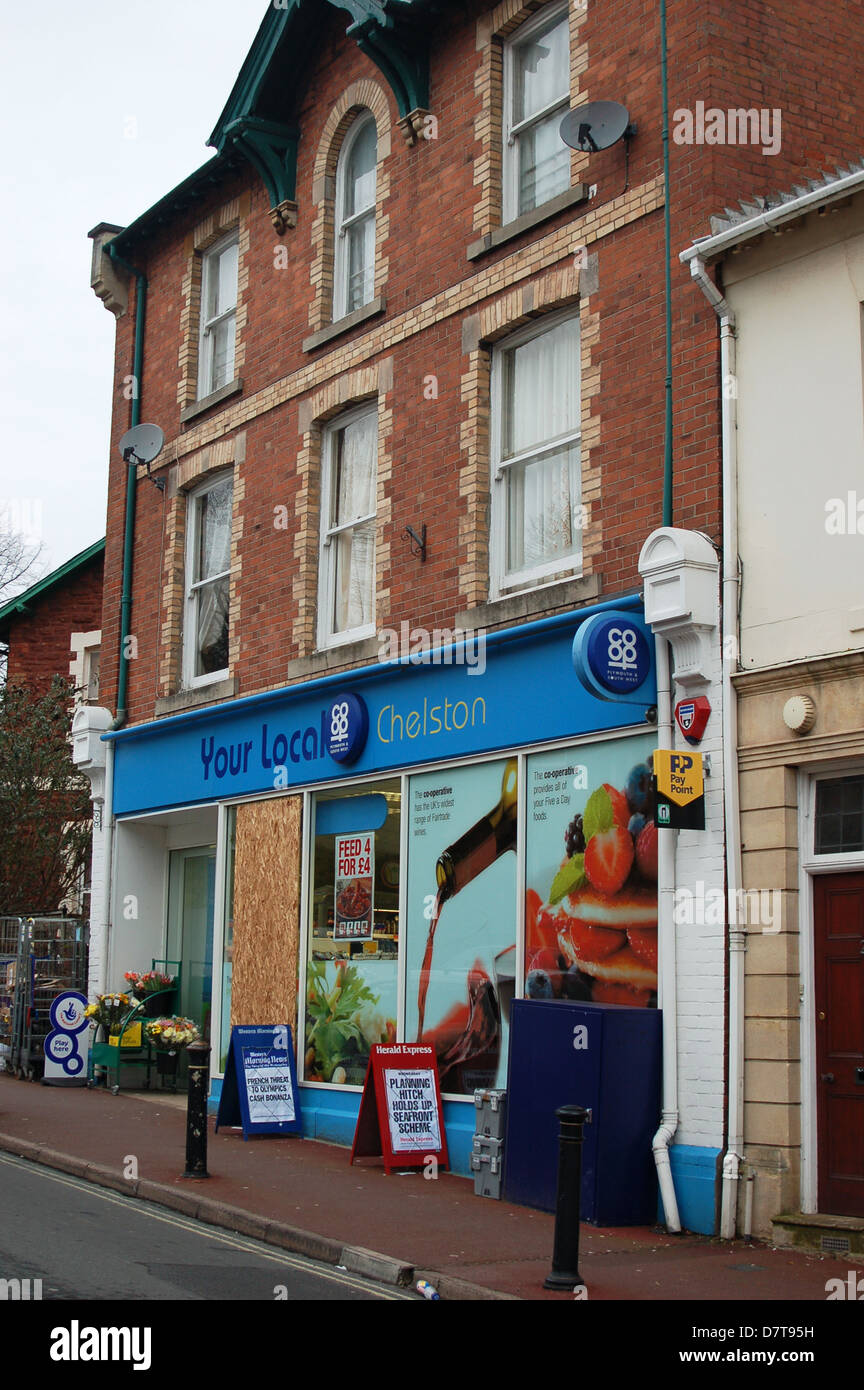 Plymouth & South West Co-op, 3318 Nombre de Chelston Banque D'Images