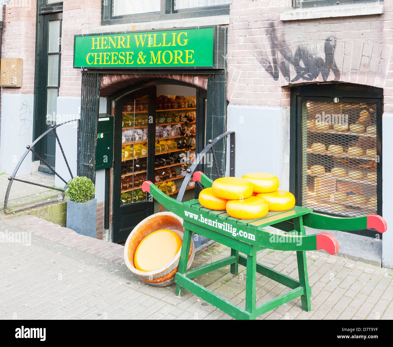 Amsterdam, Hollande - Henri Willig cheese shop au Marché aux Fleurs Banque D'Images