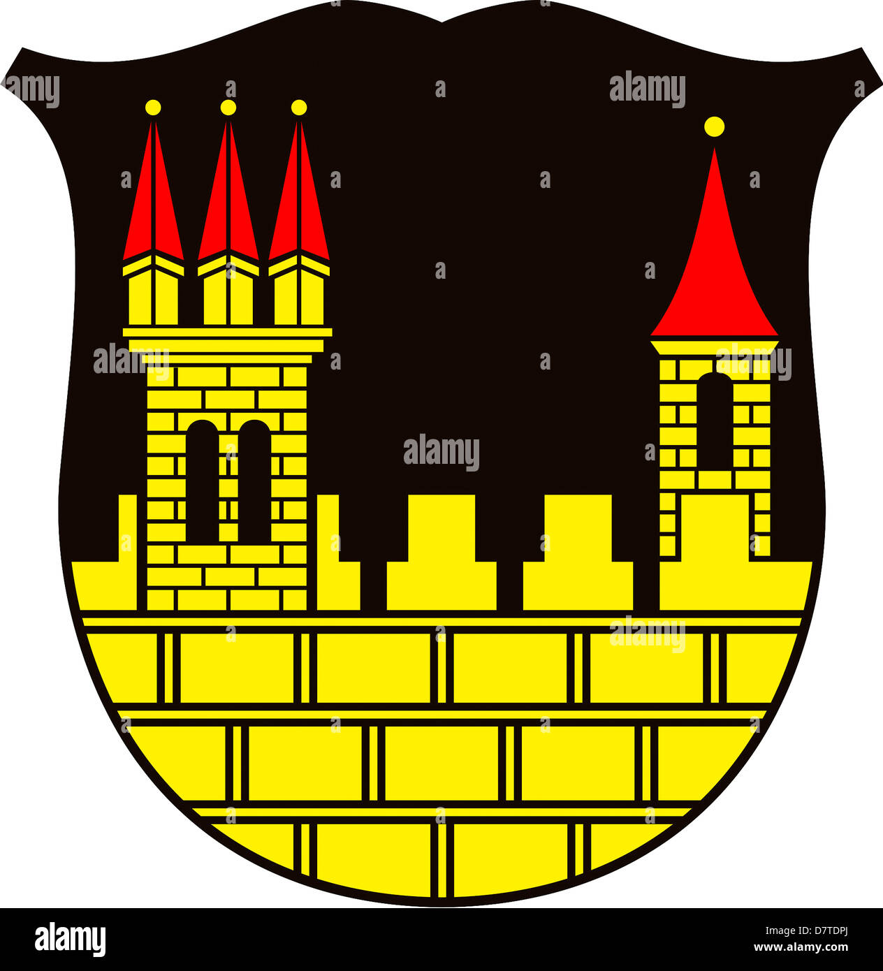 Blason de la ville allemande Radeburg en Saxe. Banque D'Images