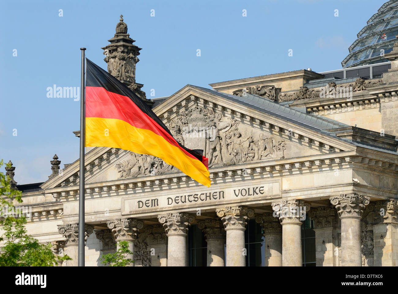 Le bâtiment du Reichstag Berlin Allemagne. Banque D'Images