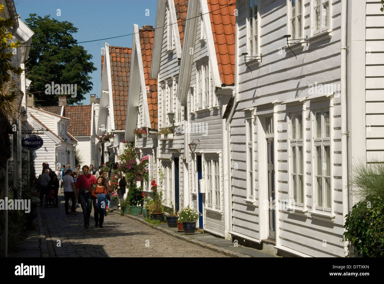 Gamle Stavanger (la vieille ville), Stavanger, Norvège, Scandinavie Banque D'Images